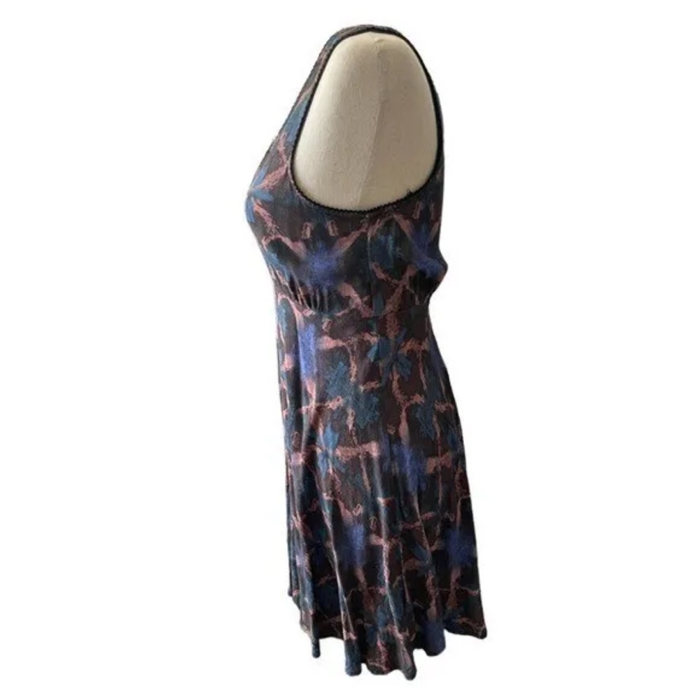 Free People Abstract Print Sleeveless Babydoll Mini Dress Size 8 - Picture 7 of 13